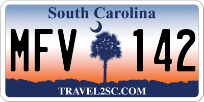 SC license plate MFV142