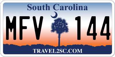 SC license plate MFV144