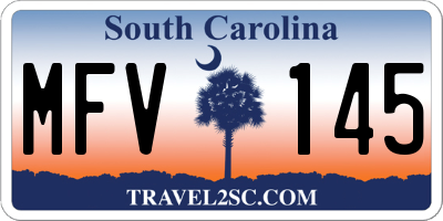 SC license plate MFV145