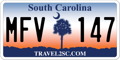 SC license plate MFV147