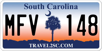 SC license plate MFV148