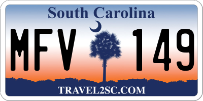 SC license plate MFV149