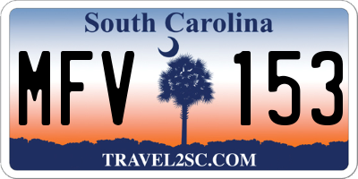 SC license plate MFV153