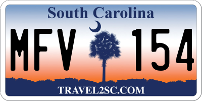 SC license plate MFV154