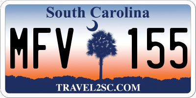 SC license plate MFV155
