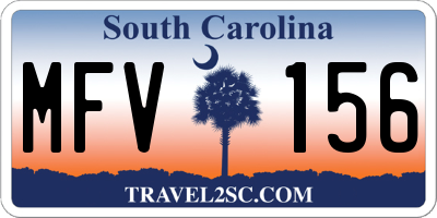 SC license plate MFV156