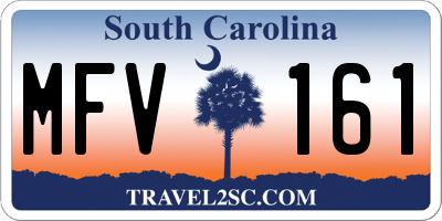 SC license plate MFV161