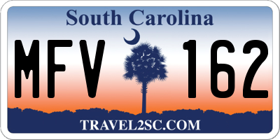SC license plate MFV162