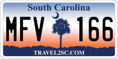 SC license plate MFV166