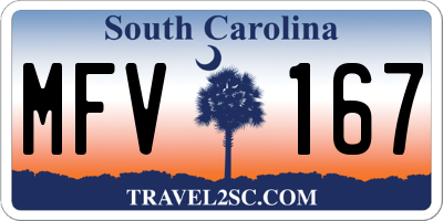SC license plate MFV167