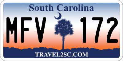 SC license plate MFV172