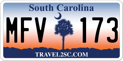 SC license plate MFV173