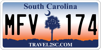 SC license plate MFV174
