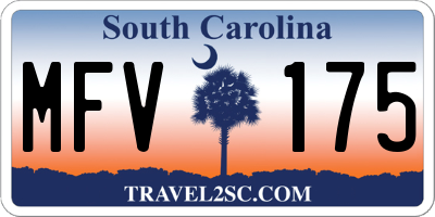 SC license plate MFV175