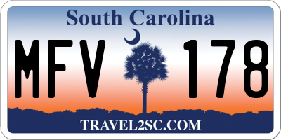 SC license plate MFV178