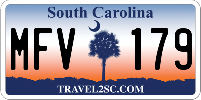SC license plate MFV179