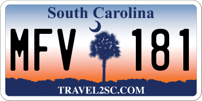 SC license plate MFV181