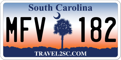 SC license plate MFV182