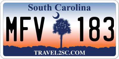 SC license plate MFV183