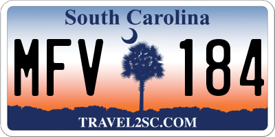 SC license plate MFV184