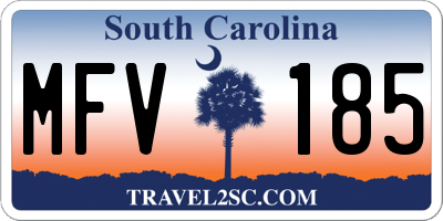 SC license plate MFV185