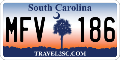SC license plate MFV186