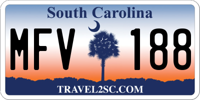 SC license plate MFV188