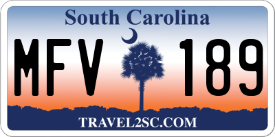 SC license plate MFV189