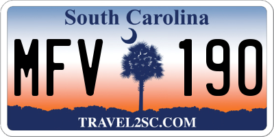 SC license plate MFV190