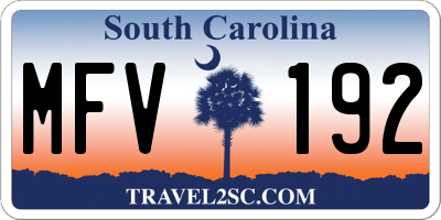 SC license plate MFV192