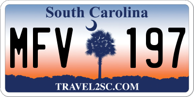 SC license plate MFV197