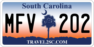 SC license plate MFV202