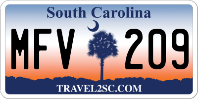 SC license plate MFV209