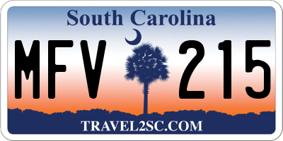 SC license plate MFV215