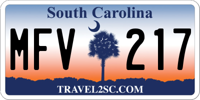 SC license plate MFV217