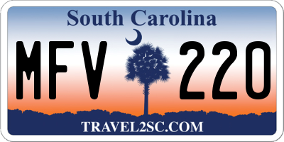 SC license plate MFV220