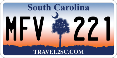 SC license plate MFV221