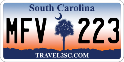 SC license plate MFV223