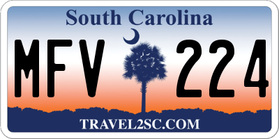 SC license plate MFV224