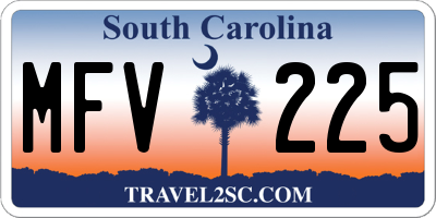 SC license plate MFV225