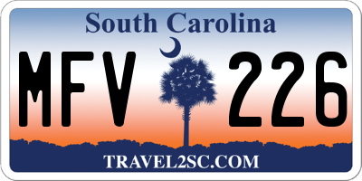 SC license plate MFV226