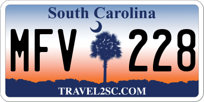 SC license plate MFV228