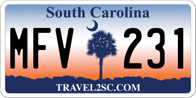 SC license plate MFV231