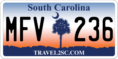 SC license plate MFV236