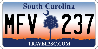 SC license plate MFV237