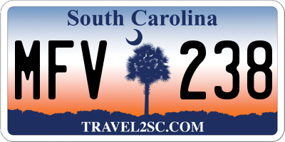 SC license plate MFV238