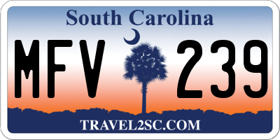 SC license plate MFV239
