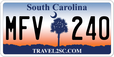 SC license plate MFV240