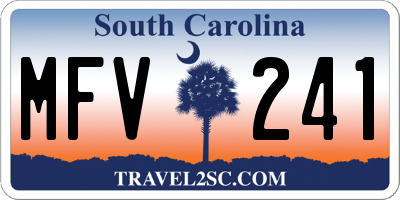 SC license plate MFV241