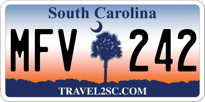 SC license plate MFV242